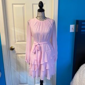 NWOT.  Express pink ruffled dress